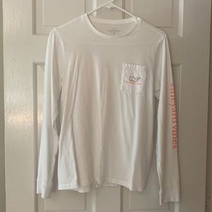 Boys white xl long sleeve pocket tshirt.